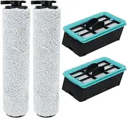 [Rebirthcare] 3831 replacement parts for bissell crosswave 3831 3845 3847 3848 HF2，for bissell crosswave Floor Scrubber roller brush and filter replacement, Compare to Part 1637755, 1632973, B0555