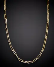 14K Italian Gold Paperclip Chain Necklace