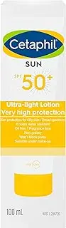 Cetaphil Ultra-Light Sunscreen Lotion SPF 50+ 100ml, Broad Spectrum Sun Protection For Oily Skin, 4 hours water resistant, Suitable Under Make-up, Dermatologist Tested