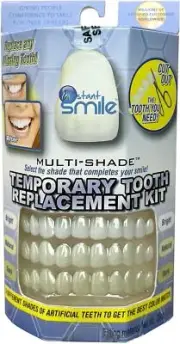 Instant Smile 30 Assorted Temporary Tooth Kit Deluxe 3 Shades Replacement Kit