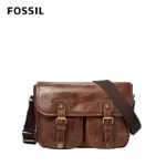 【FOSSIL 官方旗艦館】GREENVILLE 復古真皮小型郵差包-干邑色 MBG9557222