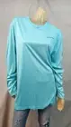 NEW Magellan 1X Boyfriend Fit Light Blue Long Sleeve Crew Neck Blouse Top Shirt