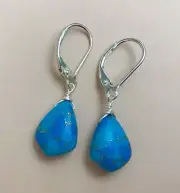 New Sterling Silver Turquoise Sundance charm artisan Jewelry handmade earrings