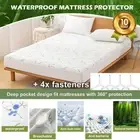 Bamboo Mattress Protector Soft Waterproof Fitted Matress Cover Queen King Single