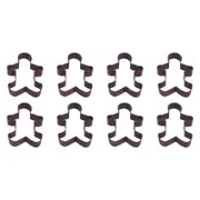 8PK R&M Gingerbread Man Cookie Cutter Polyresin Coated Steel 12.75cm - Brown