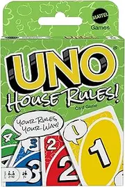 Mattel Games UNO House Rules Card Game for Family Evenings, Game Nights, Travel, Camping and Parties, HRL31