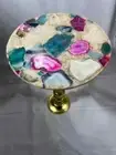 Multi Color Agate Coffee Table Top, Agate Side Table Top, Patio Home Decor