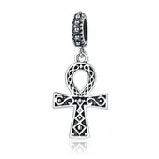 Silver plating Classic Power of Faith Cross Dangle Charms Fit Bracelets DIY Jewelry