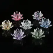Hue Reflection Crystal Lotus Flower 3 Foots Sun Catcher Ornaments Home Decor