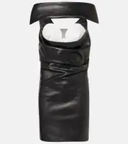 [Jean Paul Gaultier] Jean Paul Gaultier Cutout draped leather cocktail dress AU 12 black