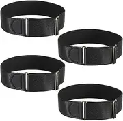 [FdcZeyxior] 4 PCS Elastic Black Arm Band Sleeve Garters Stretchy Adjustable Anti-Slip Shirt Long Sleeve Holders Armband Unisex Stretchy Sleeve Garters Hold up Costume for Men (Black), Black