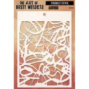 Brett Weldele Stencils 6.5"X4.5" Scribbles