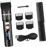 Healeved 1 Set Professional Lcd Display Hair Cutter Adjustable Trimmer
