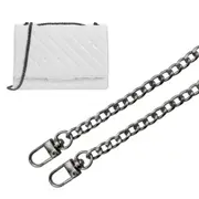 Flat Chain Shoulder Strap - Replacement Metal Bag Strap with Hook Clasps for Handbags & Purses