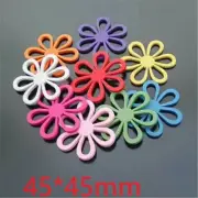20pcs Bulk Wooden Flower Embellishment Hollow Blossom Flat Back Decor Craft 45mm