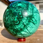 8.6LB Rare Natural Malachite quartz hand Carved sphere Crystal Healing polishing