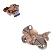 128GB USB 3.0 Flash Drive Metal Motorcycle High Speed Data Storage Copper