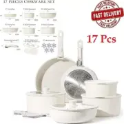 NEW Carote Nonstick Cookware Sets, 17 Pcs Granite Non Stick Pots and Pans Set