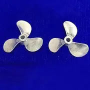 LUMIXE 1Pair 3-Blade Propeller 4mm Shaft Hole Paddle Forward Reverse Props, for RC Boat Simulation Sailing Ship D28/D32mm Zinc Alloy Boat Propeller (Color : 1pair 28x4mm)