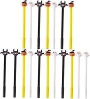 Tofficu Halloween Writing Pens Set 18pcs Pumpkin Bat Ghost Signature Ergonomic Design for Office