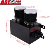 ALUMINUM OIL CATCH CAN RESERVOIR TANK WITH BREATHER FILTER BAFFLED BRACKET AU