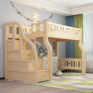 【HA Baby】兒童架高床 階梯款-單人床型尺寸(兒童架高床、單人床型床架)