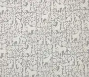 WAVERLY FOREST FRIENDS MINERAL GRAY HORSE BUNNY JACQUARD FABRIC BY YARD 54"W