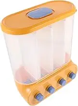 PAMINGONO Wall Mounted Punch Grain Holder Reusable Dry Food Dispenser for Cereal Beans Transparent Storage Container Easy Install Kitchen Organizer