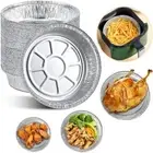 50Pcs Non-Stick Foil Trays Round Aluminum Foil Plates Tin Baking