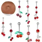 Cherry Pendant Belly Button Ring Dangle Body Belly Piercing Fruit Belly Ring ZM