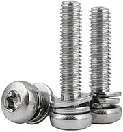 50Set M3×25mm 304 Stainless Steel Torx Button Head Anti-Theft Screws Three-Piece Suit, Not Falling Off Flat washers and Spring washers