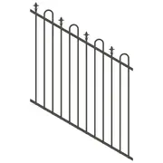 ProtectorAl 0350-1200W x 1200H Woodland Grey Loop & Spear Top Pool Fence Panel Raked 16-30º