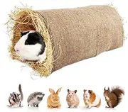 Rabbits Hideaway, Natural Safe Tunnel Toy, Woven Natural Toy Tunnel Cozy Nest for Sleeping Hiding Play Animal Indoor Outdoor, for Rabbits, Guinea Pigs and Chinchillas, Large