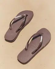 [Havaianas] Havaianas Men's Top Rubber Logo Flip Flops Slippers in Brown Size 43/44 43/44 Brown