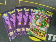 EVOLVING SKIES Pokemon TCG SEALED Booster Packs 5 Trick Trade Packs 2022