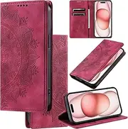 Compatible with Oppo Find X5 Pro 5G Wallet Cover,(PU Leather+TPU Shell) Card Slots Holder Kickstand Magnetic Closure Phone Case Red