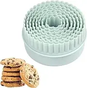 Cookie Cutters-Two Side Round Cookie Cutter,Biscuit Cutters and Fondant Cake Mould-Plastic Cookie Cutter Set of 8.