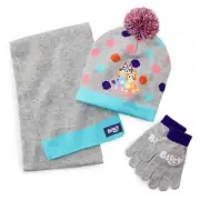NWT Disney Bluey Beanie Hat Boy Girl Toboggan Gloves Scarf Mitten Set Bingo Dog