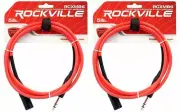 2 Rockville RCXMB6-R Red 6' Male REAN XLR to 1/4'' TRS Balanced Cables