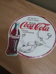 Coca Cola Metal Bottle Cap Wall Decor Sign Reproduction - 14" 1947340