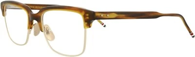 Thom Browne TB709-BWLTGLD51 Walnut Gold 51-19 Square/Rectangle Eyeglasses - NEW