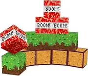 12Pieces Large Pixel Mining Party Boxes Video Game Party Decorations Pixel Mining Theme Birthday Parties Supplies Pixelated Video Gaming Centerpieces Boxes for Kid Teen Gift Birthday Parties Favor