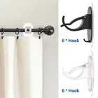 6Pcs No Drill Curtain Rod Brackets Self Adhesive Curtain Rod Holders letjI