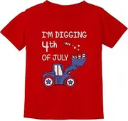 [Tstars] I'm Digging 4th of July Tractor Loving Boys Toddler Infant Kids T-Shirt