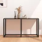 vidaXL Console Table Black 140x35x75.5cm Tempered Glass 2BB