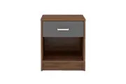 Tammy Open Shelf Nightstand Bedside Side Table W/ 1-Drawer - Columbia/Dark Grey