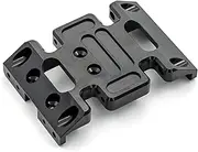 BERZO Aluminum Alloy Chassis Center Skid Plate with Screw Replacement Accessory Fit Replacement for 1/10 Axial SCX10 90021 90022 90028 Remote Control Crawler Car Parts（Black）