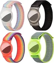 Dingfeiyu [4 Packs] Airtag Watch Bands for Children, Adjustable Kids Wristband for AirTags, Lightweight AirTag Case Holder for Toddler Baby, Boys, and Girls, Elders