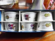 Vintage" Royal Worcester Porcelain Ramekins 6 Evesham Fruit Cups Olives NIB ^^^