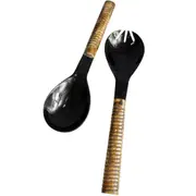 2pc Islander Horn 30/31cm Salad Server Spoon/Fork Kitchen Serving Utensil Set